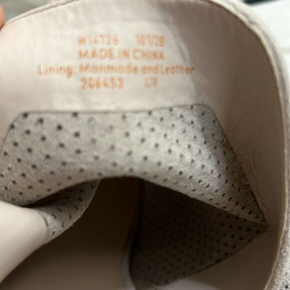 Cole Haan Calista sesame perforated suede block heel shoes - Picture 10 of 11